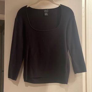 Black squared neck sweater